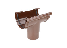Rinnenstutzen 100mm/75mm PVC-U RAL8017 (braun) KACZMAREK