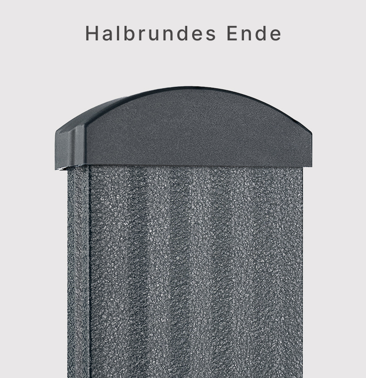 Halbrunder dekorativer Abschluss Zaunprofil
