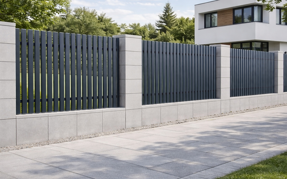 Vertikales Zaunprofil für Palisadenzäune
